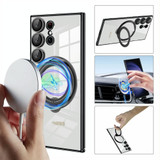 For Samsung Galaxy S22+ Electroplating MagSafe 360 Degree Rotation Holder Shockproof Phone Case(Silver)