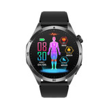 ET485 1.43 inch Color Screen Smart Watch Silicone Strap, Support Bluetooth Call / Micro-physical Examination(Black)