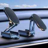 D11 Magnetic Folding Car Phone Holder Rotatable Dashboard Stick-On Navigation Stand(Black)