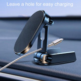 D11 Magnetic Folding Car Phone Holder Rotatable Dashboard Stick-On Navigation Stand(Silver)