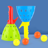 2 Sets Children Toy Throwing Ball Parent-Child Outdoor Bouncy Ball Game Kit, Random Color Delivery(4 Catapults + 8 Balls)