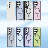 For Samsung Galaxy S22 Ultra 5G Metal Button Skin Feel Matte MagSafe Shockproof Phone Case(Grey)