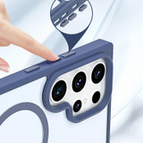 For Samsung Galaxy S23 Ultra 5G Metal Button Skin Feel Matte MagSafe Shockproof Phone Case(Purple)