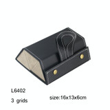 Multifunctional Jewelry Glasses Storage Box Small Grain PU Leather Handmade Glasses Case,Model: L6402 (Black)