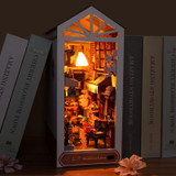DIY Assembled LED 3D House Model Bookends Kid Toys Glowing Birthday Gift, Color: TC17 Alley After Rain