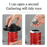 Magnetic Rotatable Can Opener Portable Beer Coke Manual Bottle Opener(Black)