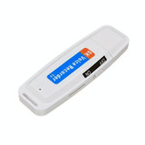 SK001 Rechargeable U-Disk Portable USB Voice Recorder, No Memory (White)