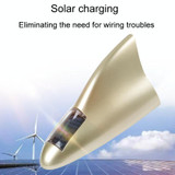 Solar Remote Control Signal Radio Shark Fin Antenna Anti-Tailgating Roof Warning Light(White)