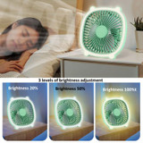 Rechargeable Table Fan With Reading LED Light  3 Wind Speed Adjustment(White)