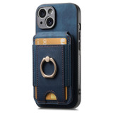 For iPhone 11 Retro Splitable Magnetic Stand Card Bag Leather Phone Case(Blue)