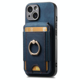 For iPhone 11 Pro Retro Splitable Magnetic Stand Card Bag Leather Phone Case(Blue)
