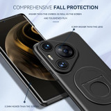For Huawei P70 Art Magsafe Hidden Fold Holder Full Coverage Shockproof Phone Case(Grey)