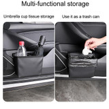 Car Folding Trash Can Multifunctional Seatback Hanging Storage Box(Black)