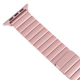 For Apple Watch Series 7 45mm Bamboo Stainless Steel Magnetic Watch Band(Pink)