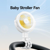 USAMS ZB289 Stroller Fan Type-C Portable Octopus Mini Fan(White)