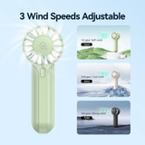 USAMS ZB288 Portable Type-C Rechargeable High Speed Handheld Mini Fan(Green)