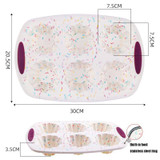 GW20035 DIY Candy Color Cartoon Silicone Cake Toast Ice Tray Mold, Specification: 6-hole Muffin Vup