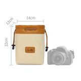 S.C.COTTON Liner Bag Waterproof Digital Protection Portable SLR Lens Bag Micro Single Camera Bag Photography Bag, Colour: Beige M