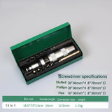 13 In 1 Iron Box Impact Screwdriver Socket Set for Rusty Stubborn Screws