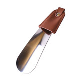 AD201 Portable Short Leather Shoehorn(Silver)