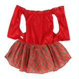 Christmas Pet Dog Plaid Butterfly Skirt, Size: XS(Red)