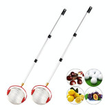 Garden Tools Nut Collector Fruit Picker Picking Walnut Picking Chestnut Picker, Style:Telescopic Rod+Small Scroll Wheel