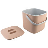 Household Creative Kitchen Trash Can With Cover Simple Fashion Classification Garbage Bin Residue Filter Bin(Khaki)