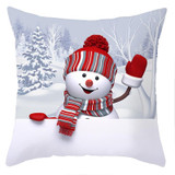 Christmas  Peach Skin Sofa Pillowcase Cartoon Living Room Bedroom Pillowcase Without Pillow Core(Santa Claus 6)