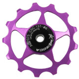 4 PCS MEROCA Metal Bearings Mountain Bike Road Bike Rear Derailleur Guide Wheel 11T/13T Guide Wheel, Specification:13T, Color:Purple