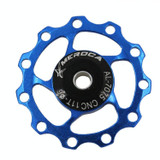 4 PCS MEROCA Metal Bearings Mountain Bike Road Bike Rear Derailleur Guide Wheel 11T/13T Guide Wheel, Specification:11T, Color:Blue