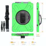 For Microsoft Surface Go 2 Shockproof Colorful Silicone + PC Protective Case with Holder & Shoulder Strap & Hand Strap & Pen Slot(Green)