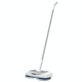 Cordless Electric Rotary Mop Floor Scrubber Household Handheld Water Spray Cleaning Multifunctional Mop CN Plug(White)