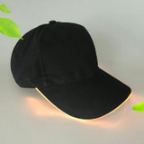 LED Luminous Baseball Cap Male Outdoor Fluorescent Sunhat, Style: Battery, Color:Black  Hat Yellow Light