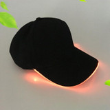 LED Luminous Baseball Cap Male Outdoor Fluorescent Sunhat, Style: Battery, Color:Black Hat Orange Light