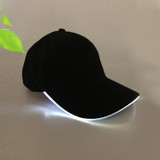 LED Luminous Baseball Cap Male Outdoor Fluorescent Sunhat, Style: Battery, Color:Black Hat White Light