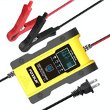 FOXSUR 12V-24V Car Motorcycle Repair Battery Charger AGM Charger Color:Yellow(US Plug)