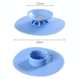 5 PCS Press Type Deodorant Floor Drain Cover Anti-blocking Sink Sewer Silicone Bounce Plug Bathroom Filter Plug(Blue)