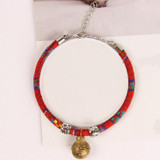 5 PCS Cat Bell Collar Handmade Dog Cat Accessories Neck Collar, Size:Large 30+7cm(Red)