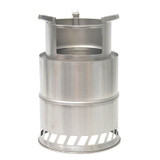 Outdoor Portable Round Wood Stove Charcoal Stove Solid Alcohol Stove Thick Stainless Steel Picnic Stove