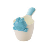 Baby Shampoo Cup Baby Shower Spoon(White Spoon + Blue Frog)
