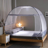 Zipper Double Door Free Installation Wire Yurt Foldable Mosquito Net, Size:150x200x145 cm(Gray)