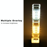 12 LEDs Double Sided Stackable USB Light(White Light)