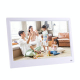 12.5 inch FHD LED Display Digital Photo Frame with Holder & Remote Control, MSTAR V56 Program, Support USB / SD Card Input (White)