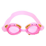 4 in 1 Cartoon Little Crab Waterproof and Anti-fog Silicone Swimming Goggles + Printed Pattern Swimming Cap + Nose Clip Earplugs + Storage Bag Swimming Equipment Set for Children(Pink Crab)