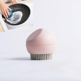 Spherical Stand Pot Brush Kitchen Silicone Cleaning Brush Household Decontamination Brush(Cherry Pink)