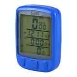 SUNDING 563A Bike Bicycle Waterproof Wired LCD Screen Luminous Mileage Speedometer Odometer, English Version(Blue)