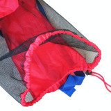 Children Beach Toys Storage Bag Play Sand Tools Storage Net Bag Backpack(Black Net Red Bottom)