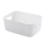 Desktop Storage Box Bathroom Kitchen Plastic Storage Basket Snacks Sundry Storage Basket Cosmetics Storage Basket(White)