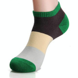 20 Pairs Men Splicing Color Summer Socks Combed Cotton Breathable Sweat Absorption Elastic Ankle Adults Socks(Green)