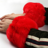 Imitation Rabbit Fur Wrist Sleeves Dual-use Anti-Flooding Sleeves, Size:One Size(Red)